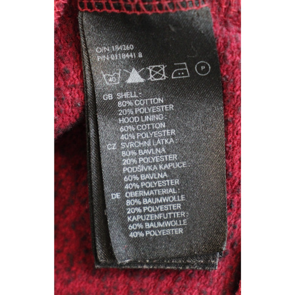 H&M Hoodie Mens Size L Red Cotton Blend Drawstring Full Zip Pockets - Picture 6 of 6